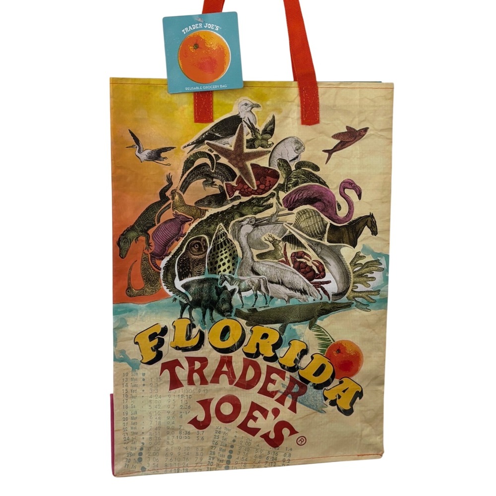 Trader Joe's Grocery Bag Unisex OS Florida Orange New Reusable Tote Collectible